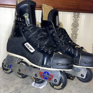 Bauer E6 Off Ice Roller Hockey Skates Research Aluminum Chassis 9.5 Mens